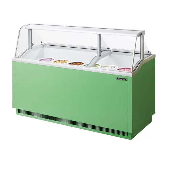 Turbo Air TIDC-70G-N 70-Inch W Ice Cream Dipping Cabinet, Green