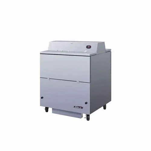 Turbo Air TMKC-34D-N-WS 34-Inch L Dual Access Milk Cooler, White Vinyl & SS Ext. SS Int.