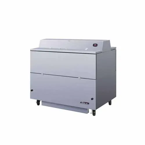 Turbo Air TMKC-49D-N-WA 49-Inch L Dual Access Milk Cooler, White Vinyl & SS Ext. AL Int.