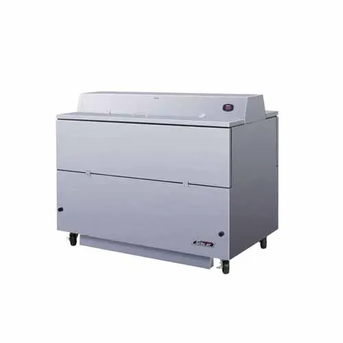 Turbo Air TMKC-58D-N-WS 58-Inch L Dual Access Milk Cooler, White Vinyl & SS Ext. SS Int.