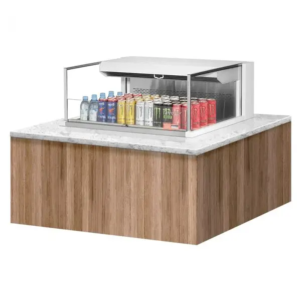 Turbo Air TOM-36L-UF-W-1S-N, 34-inch Horizontal Low Profile White Open Display Case