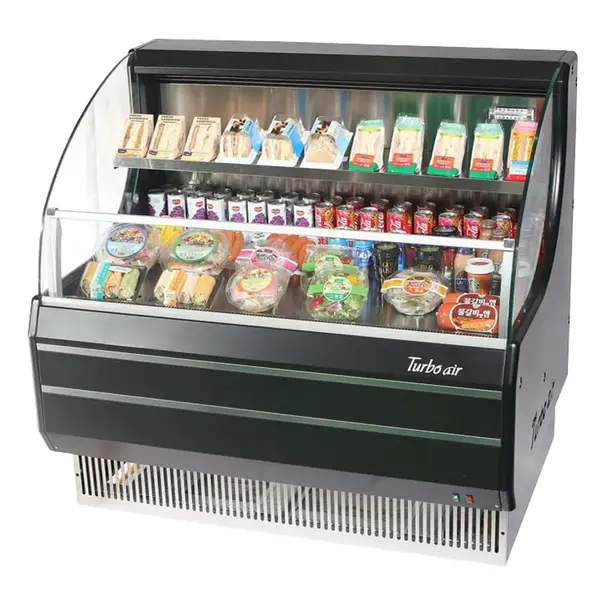 Turbo Air TOM-40LB-SF-N Open Display Horizontal Merchandiser 39-Inch L Low Profile SS Front Panel-Black