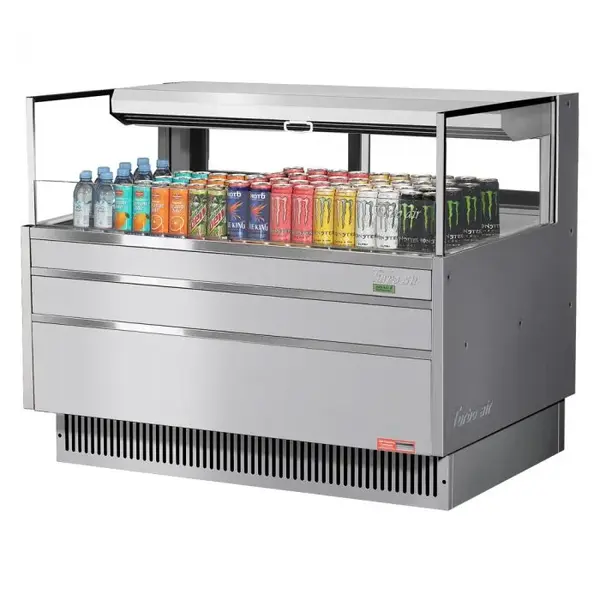 Turbo Air TOM-48L-UFD-S-1S-N, 46-inch Low Profile Open Display Case, Rear Sliding Door