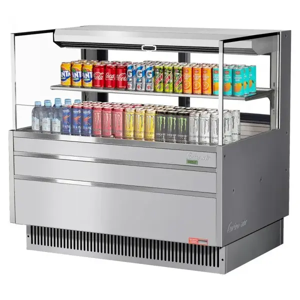 Turbo Air TOM-48L-UFD-S-2S-N, 46-inch 1 Shelf Low Profile Open Display Case, Rear Sliding Doors