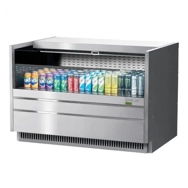Turbo Air TOM-48UC-S-N, 48-inch Horizontal Low Profile Open Display Case, Drop-in