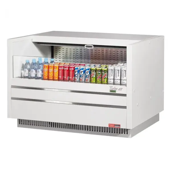 Turbo Air TOM-48UC-W-N, 48-inch White Horizontal Low Profile Open Display Case, Drop-in