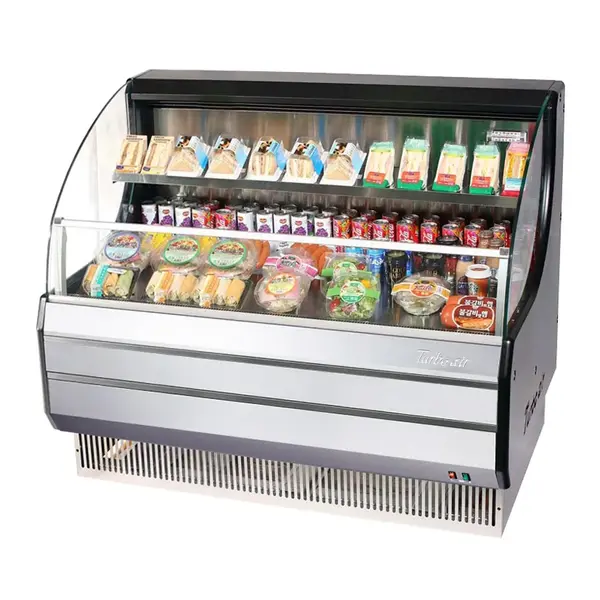 Turbo Air TOM-50LB-SF-N Open Display Horizontal Merchandiser 50-Inch L Low Profile SS Front Panel-Black