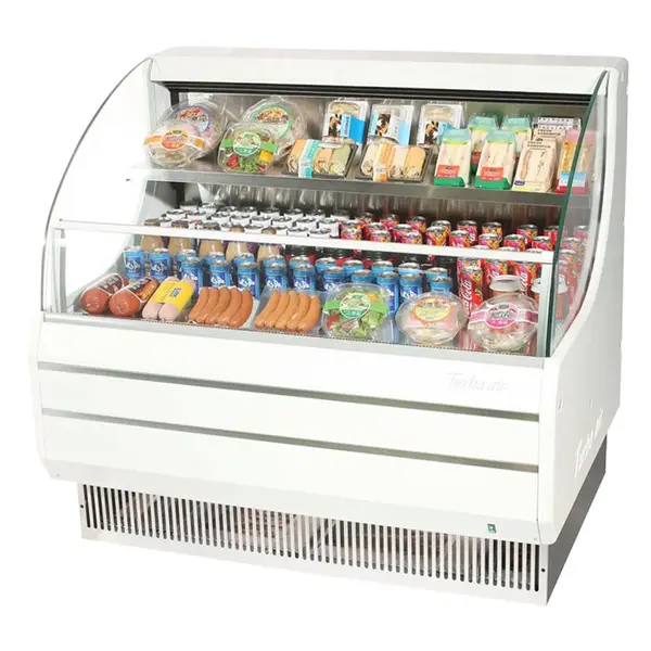 Turbo Air TOM-50LW-SF-N Open Display Horizontal Merchandiser 50-Inch L Low Profile SS Front Panel-White