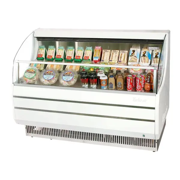 Turbo Air TOM-50SW-SF-N Open Display Horizontal Merchandiser 50-Inch L Slim Line SS Front Panel-White