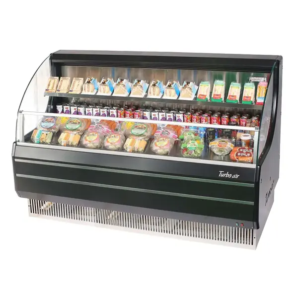 Turbo Air TOM-60LB-SF-A, Black (Exterior and Interior) 63-inch Low Profile Horizontal Air Curtain Display Case with Front Panel