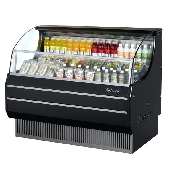 Turbo Air TOM-60SB-SP-N Open Display Horizontal Merchandiser 63-Inch L Slim Line Solid Side Panel-Black