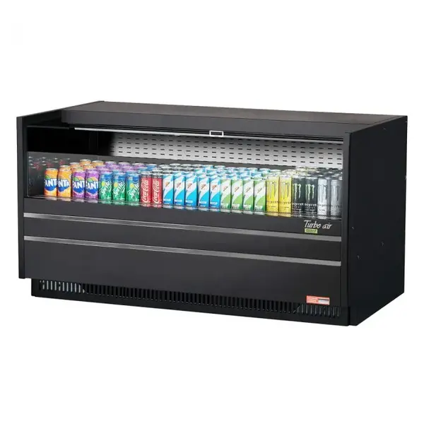 Turbo Air TOM-60UC-B-N 60-inch Low Profile Black Open Display Merchandiser, Solid Side Panel