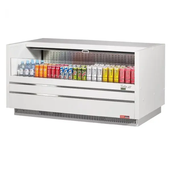 Turbo Air TOM-60UC-W-N 60-inch Low Profile White Open Display Merchandiser, Solid Side Panel