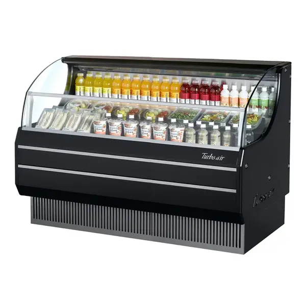 Turbo Air TOM-75SB-N Open Display Horizontal Merchandiser 75-Inch L Slim Line-Black