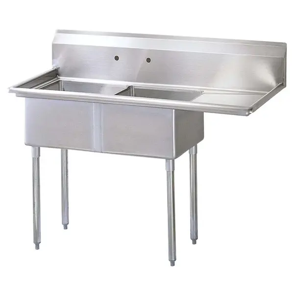 Turbo Air TSA-2-R1, 18 x 18 x 11-inch Two Compartment Sinks, Stainless Steel