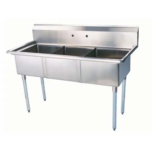 Turbo Air TSA-3-NE, 60-inch Three Compartment Corner Sink, Green World Series