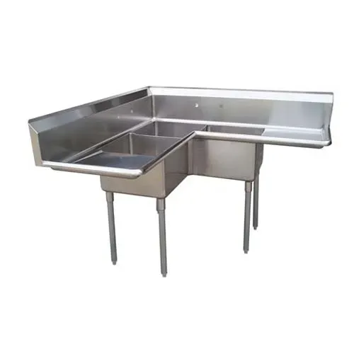 Turbo Air TSA-3C-D1 Corner, 18 x 18 x 11-inch Three Compartment Sink, Stainless Steel