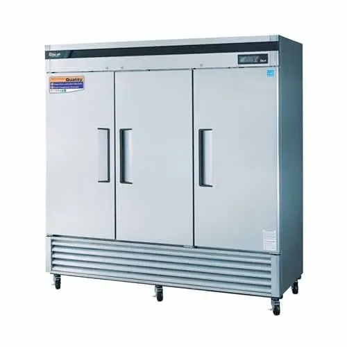 Turbo Air TSF-72SD-N 3 Solid Doors Reach-In Freezer, Bottom Mount