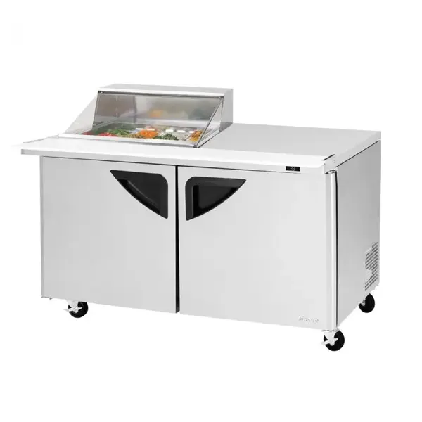 Turbo Air TST-60SD-12M-N-CL, 2 Solid Door Mega Top Sandwich/Salad Unit, Clear Lid