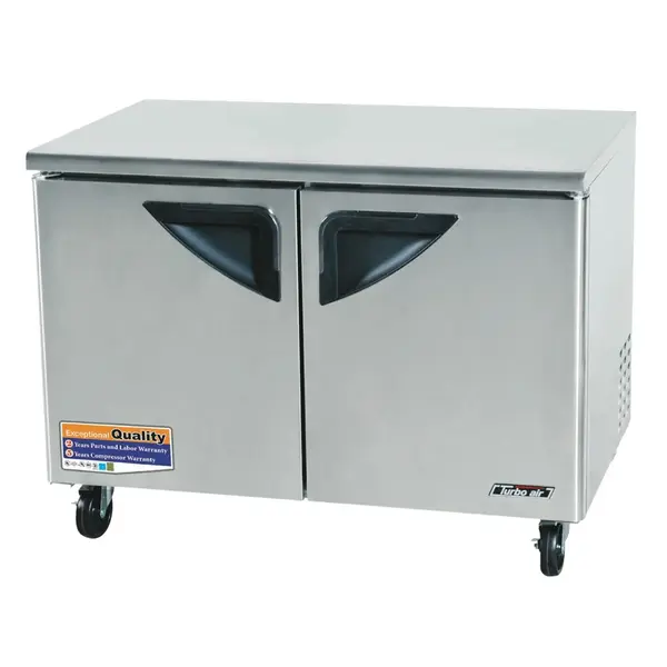 Turbo Air TUR-48SD-N 2 Solid Doors Undercounter Refrigerator