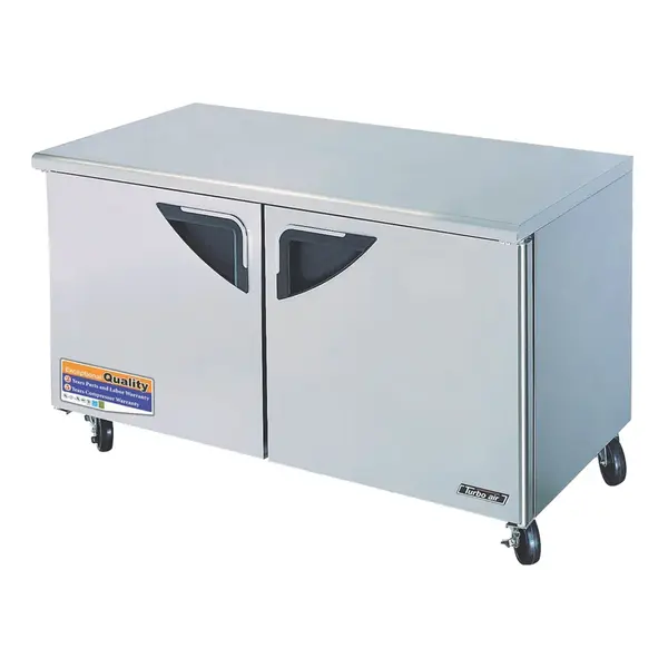 Turbo Air TUR-60SD-N 2 Solid Doors Undercounter Refrigerator