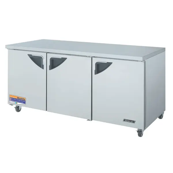 Turbo Air TUR-72SD-N 3 Solid Doors Undercounter Refrigerator