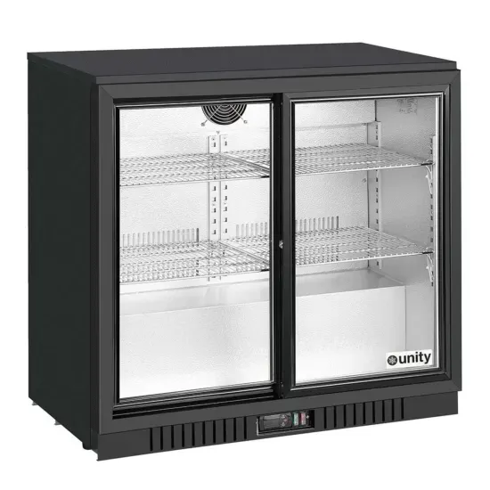 Unity U-BB2, 36-Inch Countertop Two Sliding Door Merchandising Bar Cooler