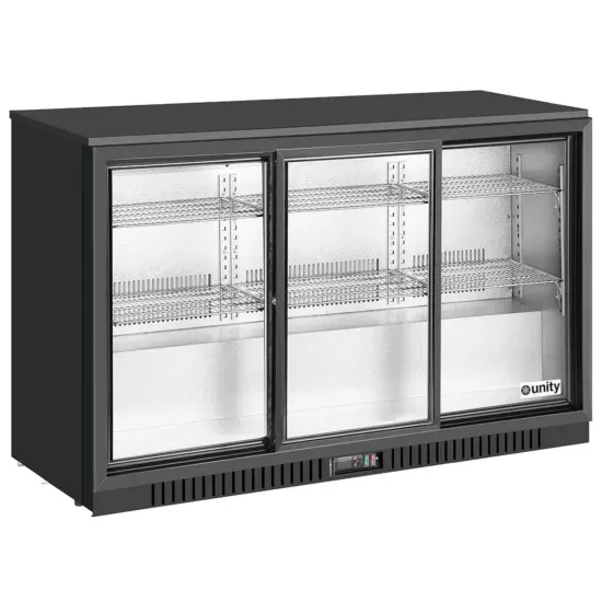 Unity U-BB3, 54-Inch Three Sliding Door Merchandising Bar Cooler