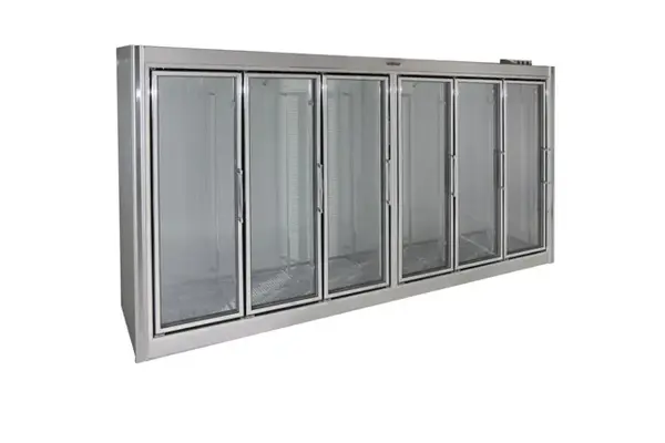 Universal Coolers ADM-6-COOLER 150x30x78-Inch Beverage Merchandiser, Glass Swinging Anthony Doors, Remote System