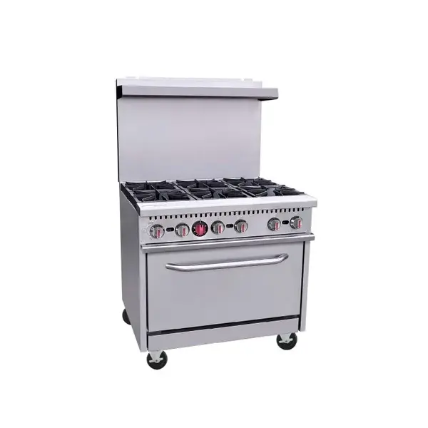 USR Brands ENR6B36N/L, 36-Inch Natural Gas Commercial Range with 6 Burners, 1 Oven
