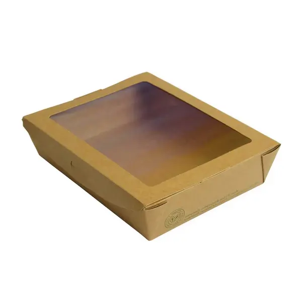 Vegware 01VWSALAD, 7x5.25x1.75-Inch Window Box, Large Size, 300/CS, ASTM D6400, ASTM D6868, BPI, Cedar Grove