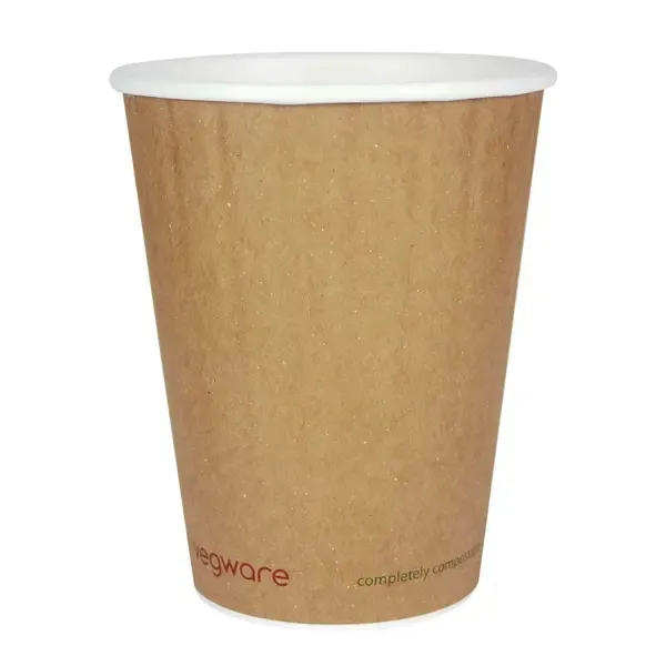 Vegware KRC-16, 16-Ounce Kraft Ripple Double Wall Hot Cup, 600/CS, ASTM, BPI, Cedar Grove, OK Compost