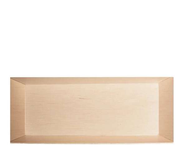 VerTerra Dinnerware VerTerra TG-DE-3X8 3x8-inch Eco-Friendly Fixed Sided Mini Single Use Wooden Tray, 300/CS