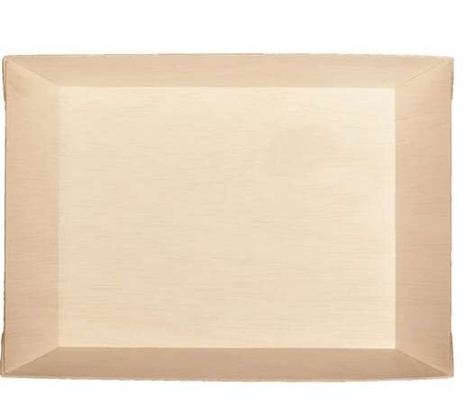 VerTerra Dinnerware VerTerra TG-DE-5X7 5x7-inch Eco-Friendly Fixed Sided Rectangular Single Use Wooden Tray, 300/CS