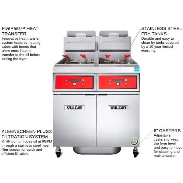 Vulcan 3VK65CF, Gas Multiple Battery Commercial Fryer