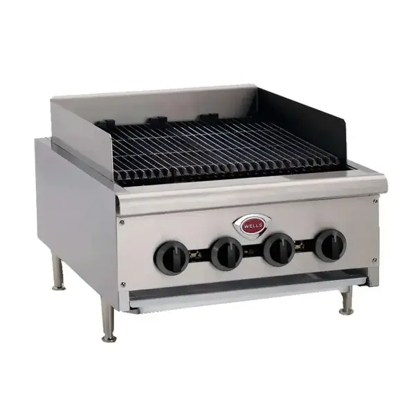 Wells HDCB-2430G, Four Burner Gas Countertop Charbroiler