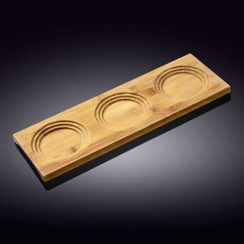 Wilmax WL-771012/A 11.75x4-Inch 3-Section Bamboo Tray, 60/CS