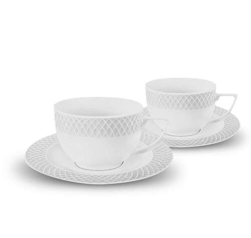 Wilmax WL-880105, 8 oz. Julia Collection White Porcelain Tea Cup & Saucer, 6 Set/CS (Discontinued)