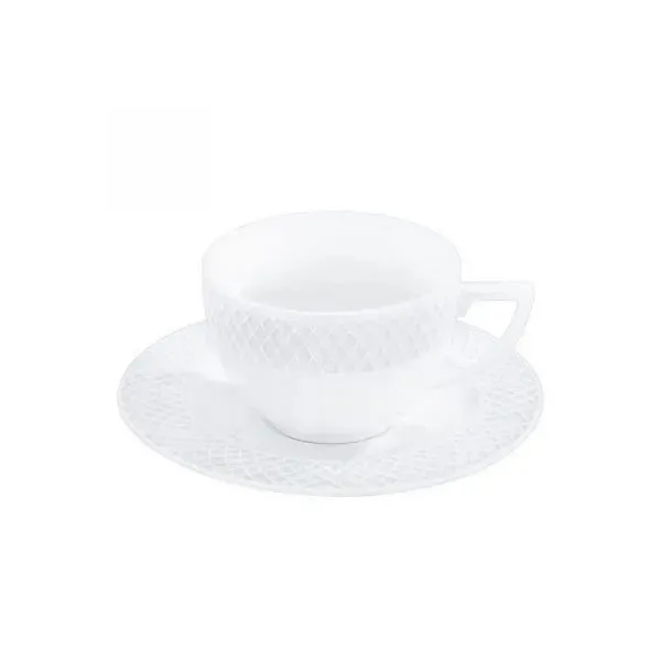 Wilmax WL-880105/6C, 8 Oz Porcelain Tea Cup and Saucer Set, 6/SET
