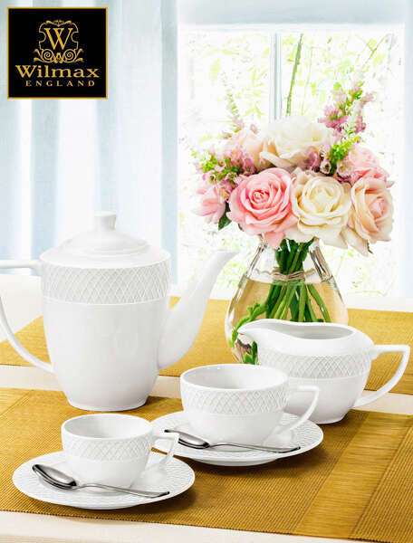Wilmax WL-880111, 25 oz Julia White China Porcelain Coffee Pot, 24/CS (Discontinued)