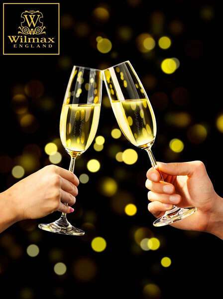 Wilmax WL-888049/2C 9 Oz Crystalline Champagne Flute, 12 Set/CS (Discontinued)