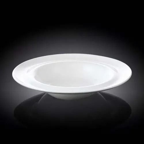 Wilmax WL-991023/A 10-Inch Undina Round White Porcelain Deep Plate, 24/CS