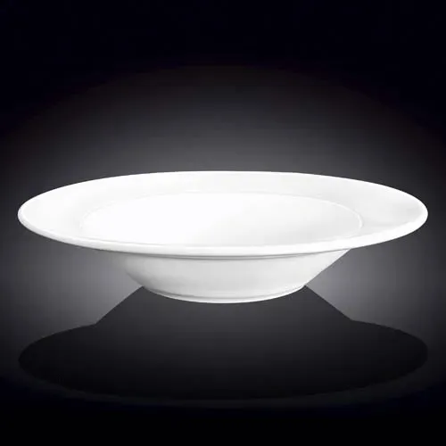 Wilmax WL-991256/A 12-Inch Stella Pro Round White Porcelain Deep Plate, 12/CS