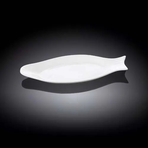 Wilmax WL-992007/A 10-Inch White Porcelain Fish Plate, 36/CS