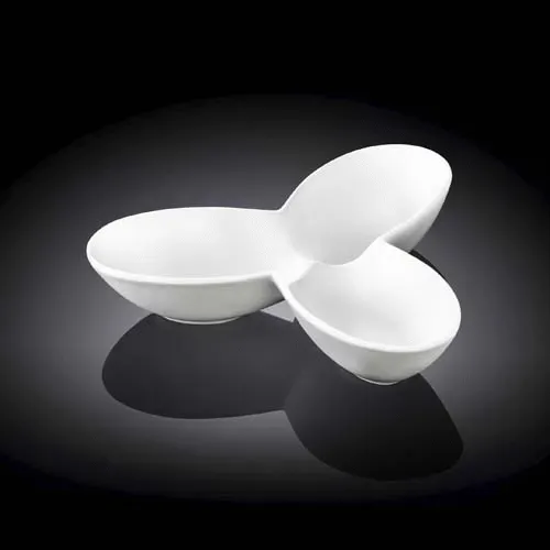 Wilmax WL-992599/A 5-Inch White Porcelain Divided Dish, 72/CS