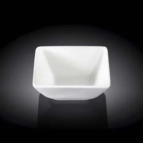 Wilmax WL-992610/A 4x3.75x2-Inch Square White Porcelain Dish, 96/CS