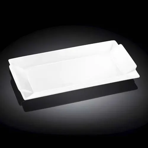 Wilmax WL-992647/A 13.5x7-Inch White Porcelain Rectangular Platter, 18/CS