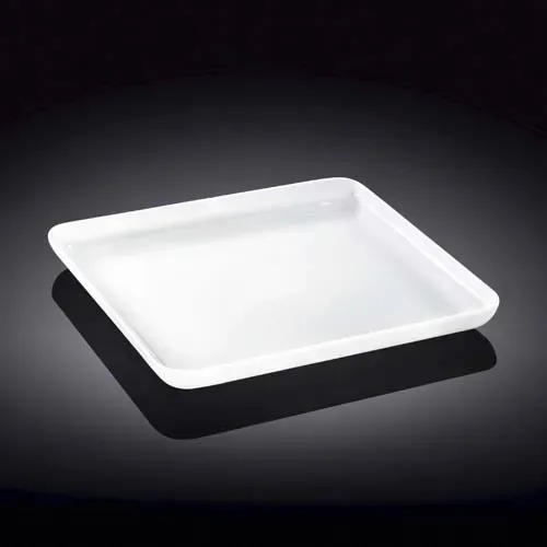 Wilmax WL-992681/A 9.5x9.5-Inch White Porcelain Square Dish, 24/CS