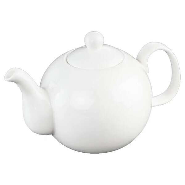 Wilmax WL-994018/A, 17 Oz White Porcelain Tea Pot, 36/PACK