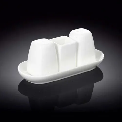 Wilmax WL-996005/SP Ilona White Porcelain Salt&Pepper Set, 24/CS